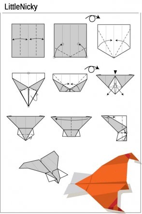 оригами Самолетик из бумаги