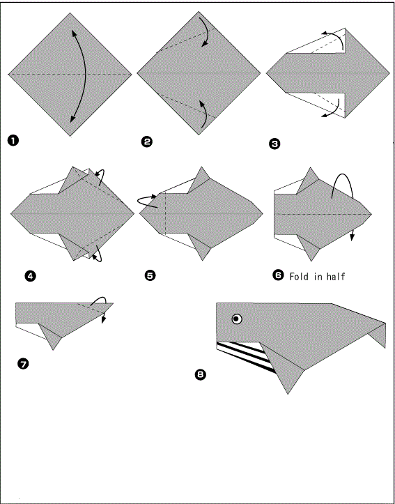 Кит из бумаги - оригами