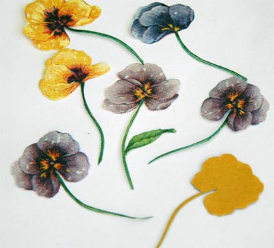 Цветы на открытке из бумаги