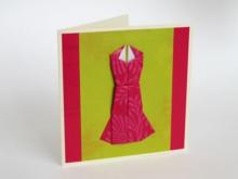 Украшения для открыток — оригами платье