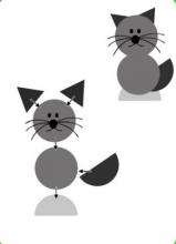 Аппликация «Кошка» из геометрических фигур