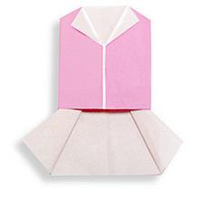 Схема оригами жилет и юбка