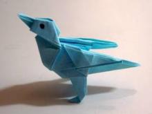 Оригами твиттер птица